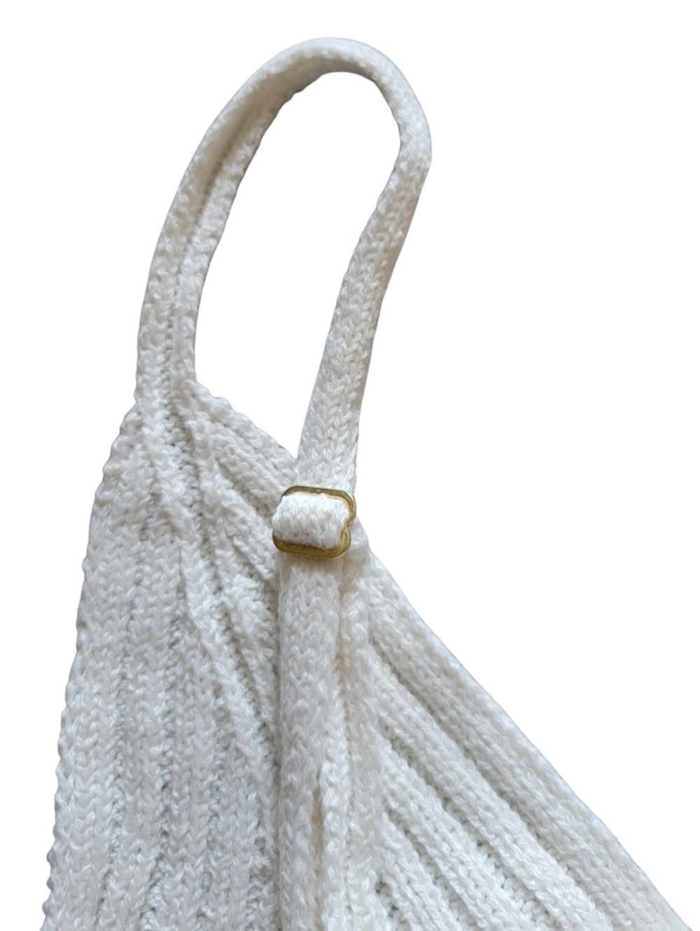 L* Space Lace Knit Bralette Crop Top - White - Picture 8 of 9